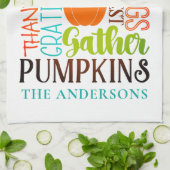 Thanksgiving moderne woordkunst typografie naam theedoek (Gevouwen)