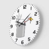 Thanksgiving Moe Turkije in Cooking Pot Humor Grote Klok (Hoek)