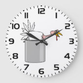 Thanksgiving Moe Turkije in Cooking Pot Humor Grote Klok (Voorkant)