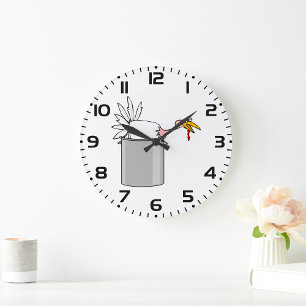 Thanksgiving Moe Turkije in Cooking Pot Humor Grote Klok