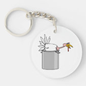 Thanksgiving Moe Turkije in Cooking Pot Humor Sleutelhanger (Voorkant)
