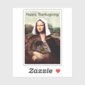 Thanksgiving Mona Lisa Pelgrim met kalkoen Sticker (Vel)
