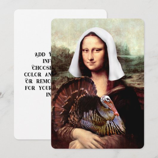 Thanksgiving Mona Lisa Pilgrim Kaart (Voorkant / Achterkant)