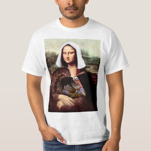 Thanksgiving Mona Lisa Pilgrim T-shirt (Voorkant)