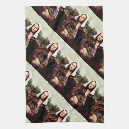 Thanksgiving Mona Lisa Pilgrim Theedoek