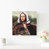 Thanksgiving Mona Lisa Pilgrim Vierkante Klok (Huis)