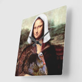 Thanksgiving Mona Lisa Pilgrim Vierkante Klok (Hoek)