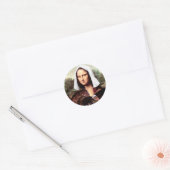 Thanksgiving Mona Lisa Pilgrim with Turkey Ronde Sticker (Envelop)
