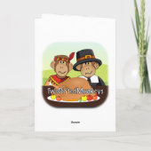 Thanksgiving Monkeys Feestdagen Kaart (Achterkant)