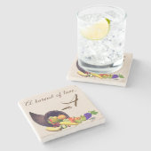 Thanksgiving monogram stenen onderzetter (Zijkant)