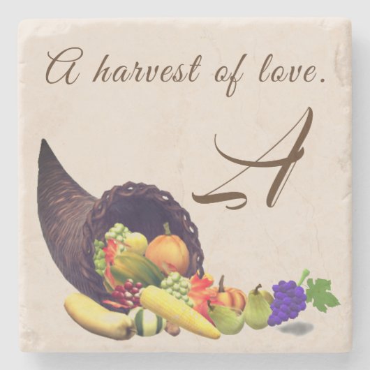 Thanksgiving monogram stenen onderzetter (Voorkant)