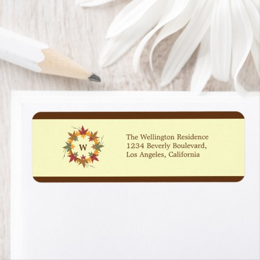 Thanksgiving Monogram WreatReturn Address Label (Insitu)