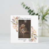 Thanksgiving mooie herfstslag foto feestdagenkaart (Staand voorkant)