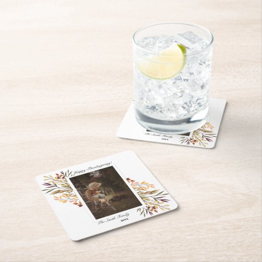 Thanksgiving mooie herfstslag foto kartonnen onderzetters (Insitu)