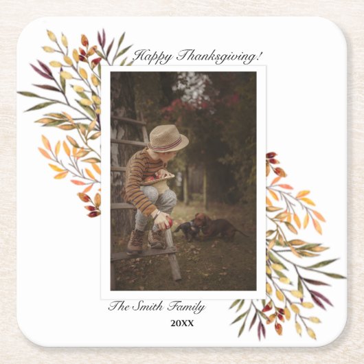 Thanksgiving mooie herfstslag foto kartonnen onderzetters (Voorkant)