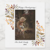 Thanksgiving mooie herfstslag foto wijn etiket (Enkel label)