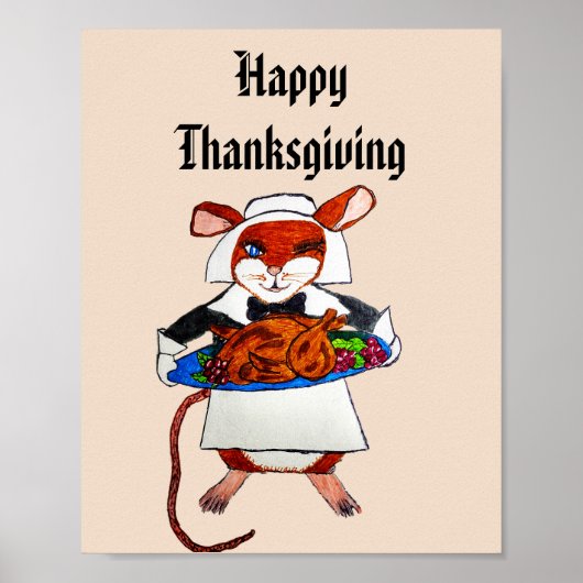 THANKSGIVING MOUSE PILGRIM POSTER (Voorkant)