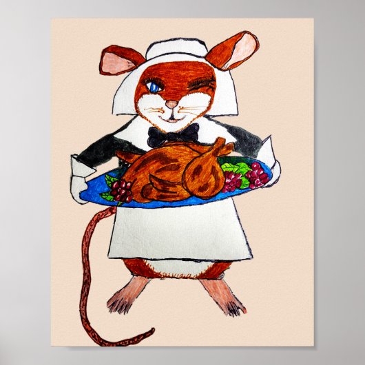 THANKSGIVING MOUSE PILGRIM POSTER (Voorkant)