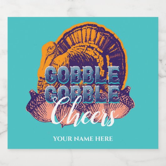 Thanksgiving Mousserende Wijn Label Modern Sparkling Wijnetiket (Enkel label)