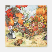 Thanksgiving Muizen - Leuke magneet (Voorkant)