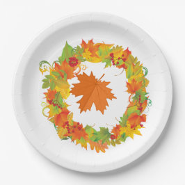 Thanksgiving Multicolor Leaves Papieren Bordje