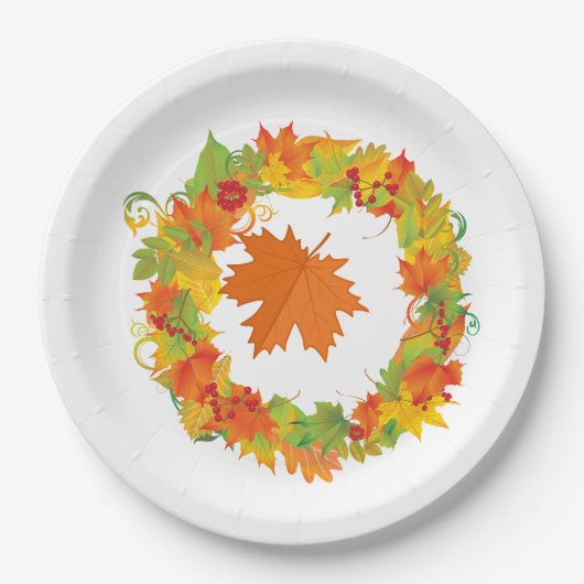 Thanksgiving Multicolor Leaves Papieren Bordje (Voorkant)