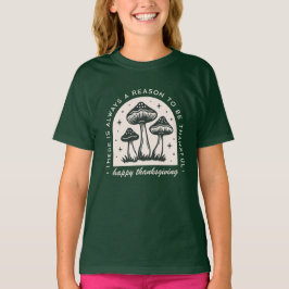 Thanksgiving mushroom magical forest dark green t-shirt