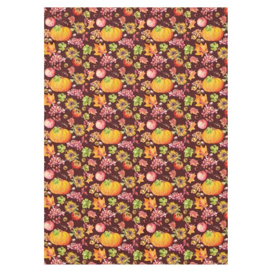 Thanksgiving Naherfst Pumpkins Sunflower op Bourgo Tafelkleed (Voorkant)