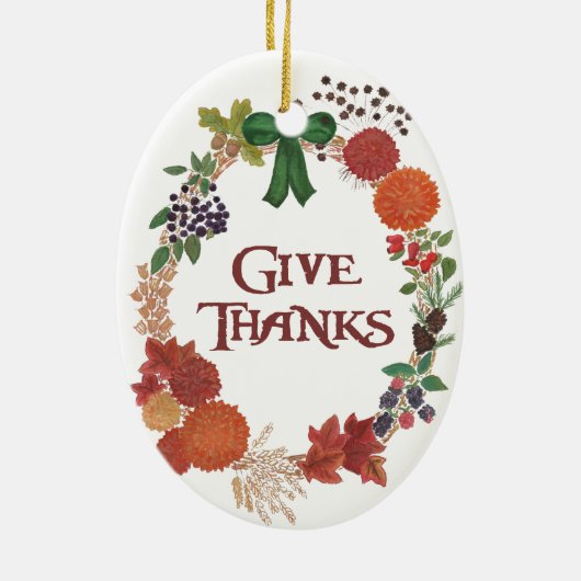 Thanksgiving najaar adem aanpassen keramisch ornament (Achterkant)