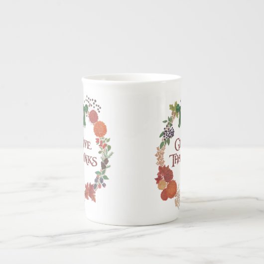 Thanksgiving najaar adem aanpassen porselein kop (Voorkant)