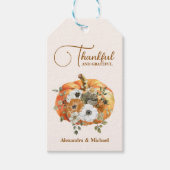 Thanksgiving najaar Floral Pumpkin Cadeaulabel (Voorkant)