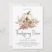 Thanksgiving najaar Floral Pumpkin Kaart (Voorkant)