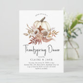 Thanksgiving najaar Floral Pumpkin Kaart (Staand voorkant)