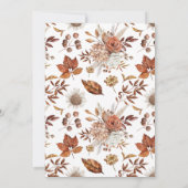 Thanksgiving najaar Floral Pumpkin Kaart (Achterkant)