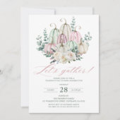 Thanksgiving najaar Floral Pumpkin Kaart (Voorkant)