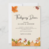 Thanksgiving najaar Floral Pumpkin Kaart (Voorkant)