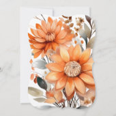 Thanksgiving najaar Floral Pumpkin Kaart (Achterkant)