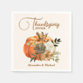 Thanksgiving najaar Floral Pumpkin Servet (Voorkant)