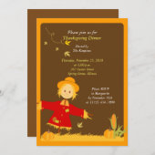 Thanksgiving najaar Harvest Scarecrow Uitnodiging (Voorkant / Achterkant)