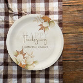 Thanksgiving najaar Herfst Greenery Elegant Foliag Papieren Bordje
