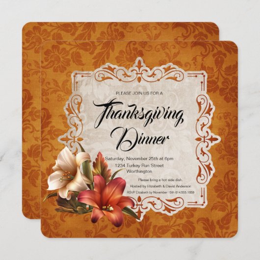 Thanksgiving najaar kaart (Voorkant / Achterkant)