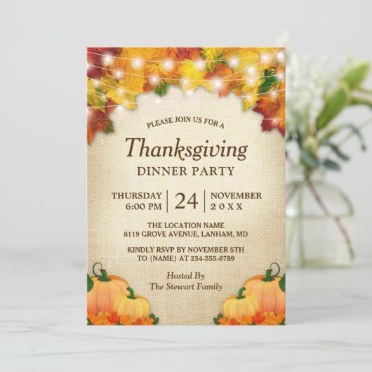 Thanksgiving najaar leveert licht kaart (Staand voorkant)