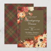 Thanksgiving najaar olievloeiingspomkin Tartan Kaart (Voorkant / Achterkant)