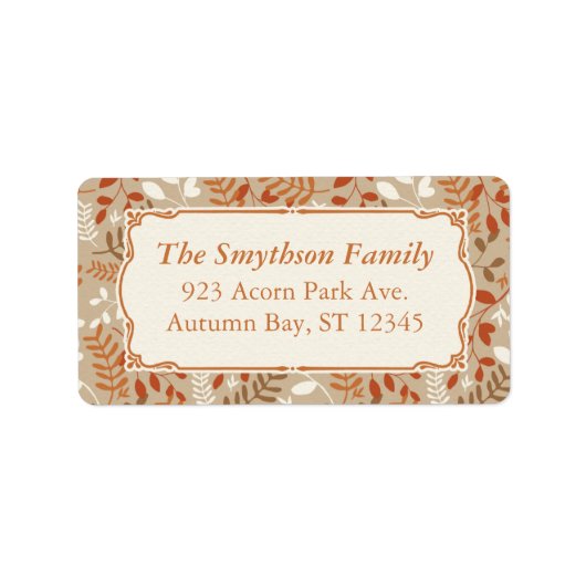 Thanksgiving najaar oogst Herfst Foliage Label (Voorkant)