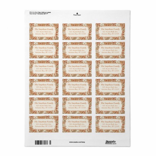 Thanksgiving najaar oogst Herfst Foliage Label (Full Sheet)
