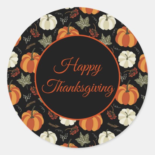 Thanksgiving najaar pomkins Pattern Ronde Sticker (Voorkant)