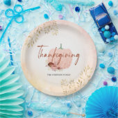 Thanksgiving najaar Roos Gold Glitter Pumpkin Papieren Bordje (Feest)