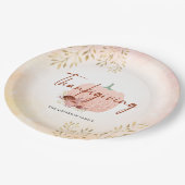 Thanksgiving najaar Roos Gold Glitter Pumpkin Papieren Bordje (Gekanteld)