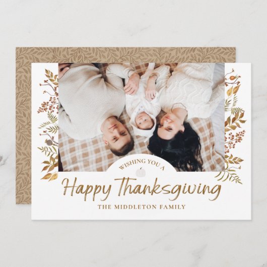 Thanksgiving najaar veiling verlaat feestdag feestdagenkaart (Voorkant / Achterkant)