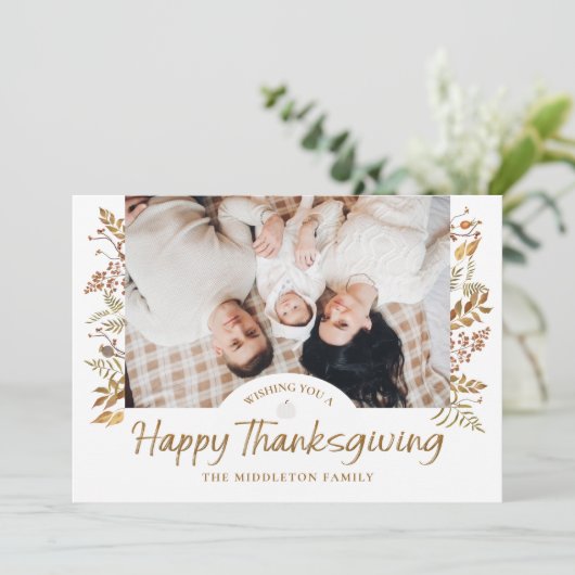 Thanksgiving najaar veiling verlaat feestdag feestdagenkaart (Staand voorkant)